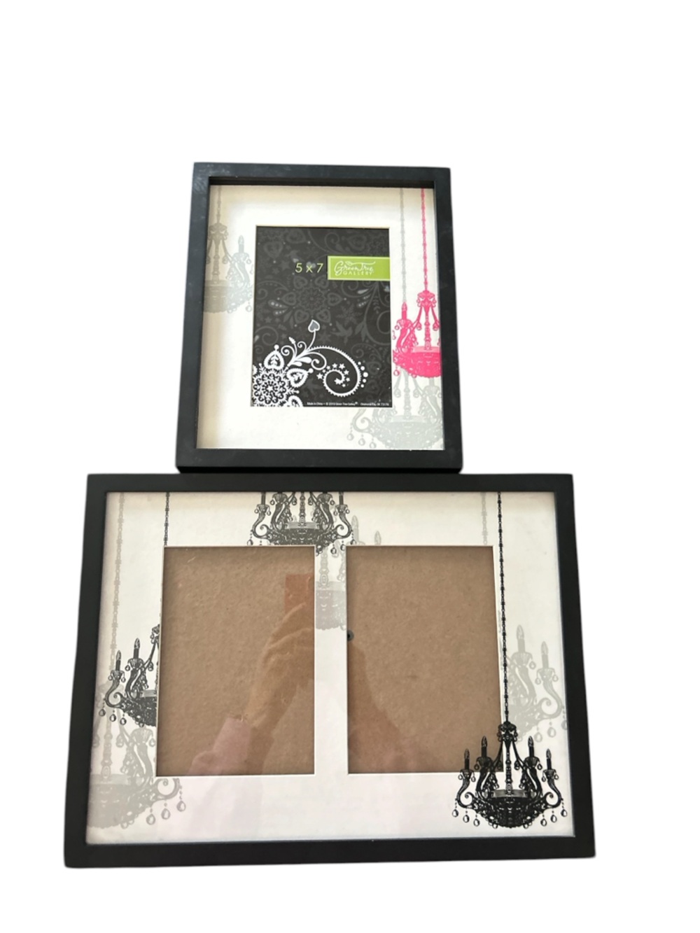 Black Decorative Double and Single Picture Frame Set